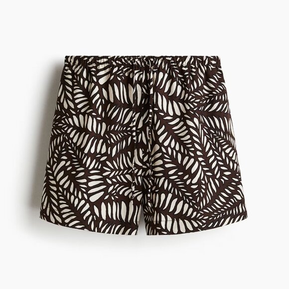 BNWT H&M Drawstring Shorts in Dark Brown/Patterned, Size M - Picture 4 of 5